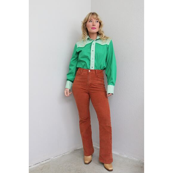 1970's Vintage Western Floral Yoke Pearl Snap Shirt ~ Women's MD LG ~ Men's SM - Picture 6 of 8